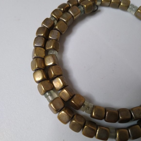 Vintage Square Metal Bead Expanding Bracelet - Picture 11 of 13